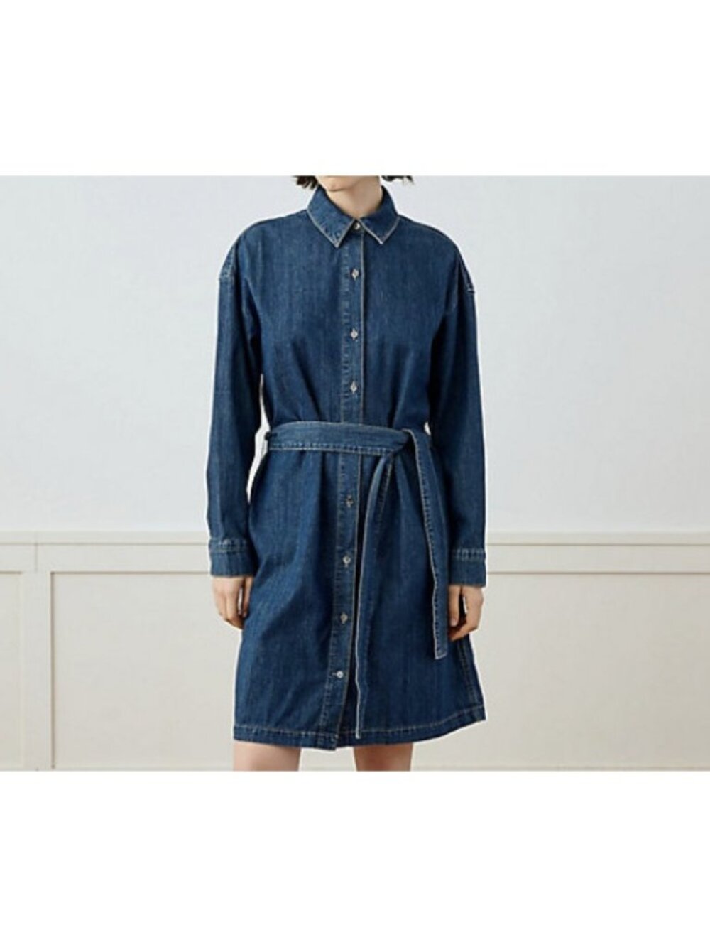 James Perse Denim Belted Shirt Dress ( 0 )